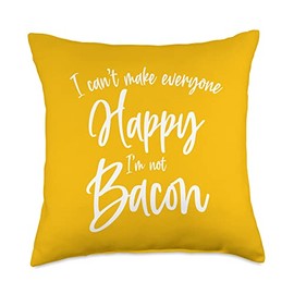 Funny I'm Not Bacon Vintage Pork Gift For Meat Lover Bacon Throw Pillow