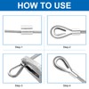 sourcing map 66FT Stainless Steel Cable Railing Kit, 1/8" Vinyl