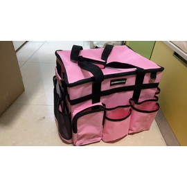 Rolling Cleaning Caddy Bag with Detachable Trolley, Cleaning Supplies Organizer Cart on Wheels