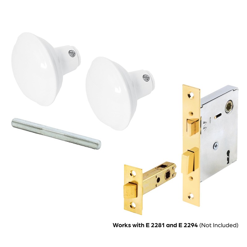 Prime-Line E 2319 Solid Brass Vintage Door Knob Spindle Set,