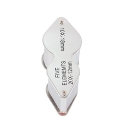 Gorise 10x 20x Dual Lens Jewelry Magnifier Foldable Metal Handheld Loupe for Gems Diamonds Stamps Coins Watches for Collectors and Professionals