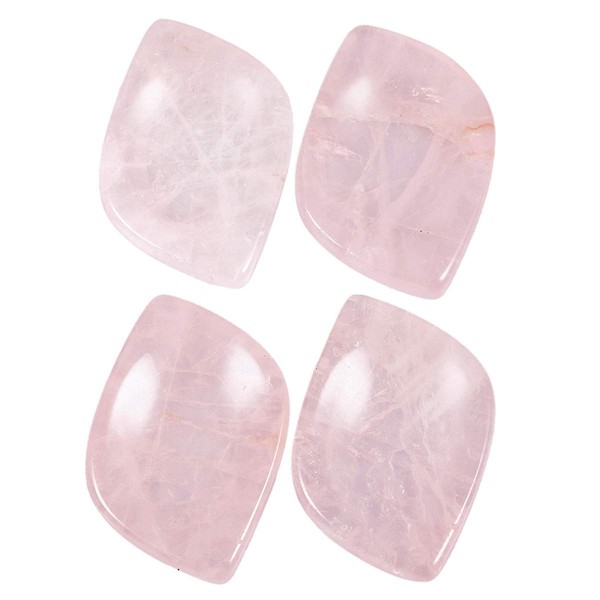 mookaitedecor Rose Quartz Thumb Worry Stone, Pocket Palm Stones Crystal Healing Reiki Stress Relief Pack of 4, Rhombus