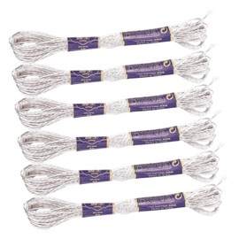 jojofuny 12PCS Metallic Embroidery Thread Strands Manual Sewing Thread Silver for DIY Crafts and Home Sewing Machines