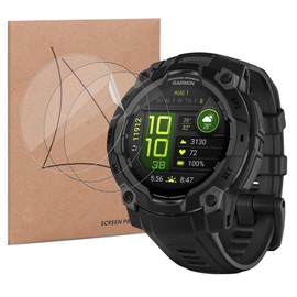 3 Pack Screen Protector for Garmin Instinct 3 45mm Solar/AMOLED Smartwatch, GEJEFA Flexible TPU Full Coverage 3D Curved Screen Film