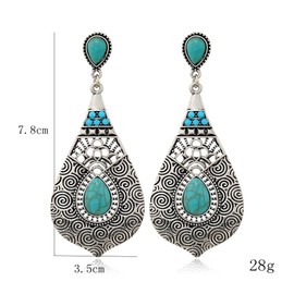 Turquoise Bohemian Dangle Earrings for Women, Turquoise Dainty Teardrop Drop Earrings Boho Hoop Healing Stone Stud Earrings Jewelry Gifts