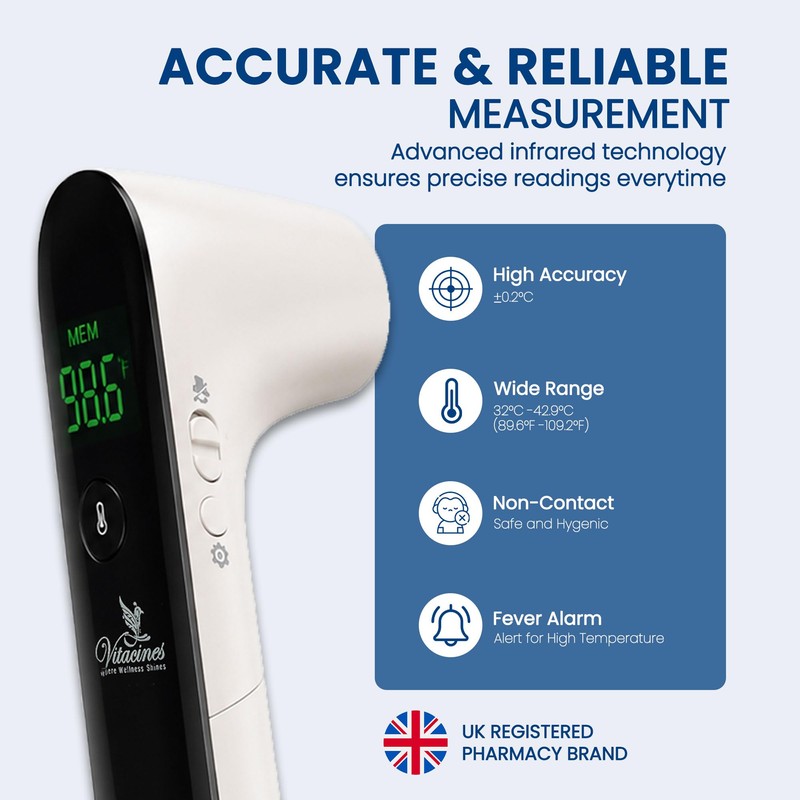 Infrared Forehead Thermometer for Adults, Kids & Baby - Digital