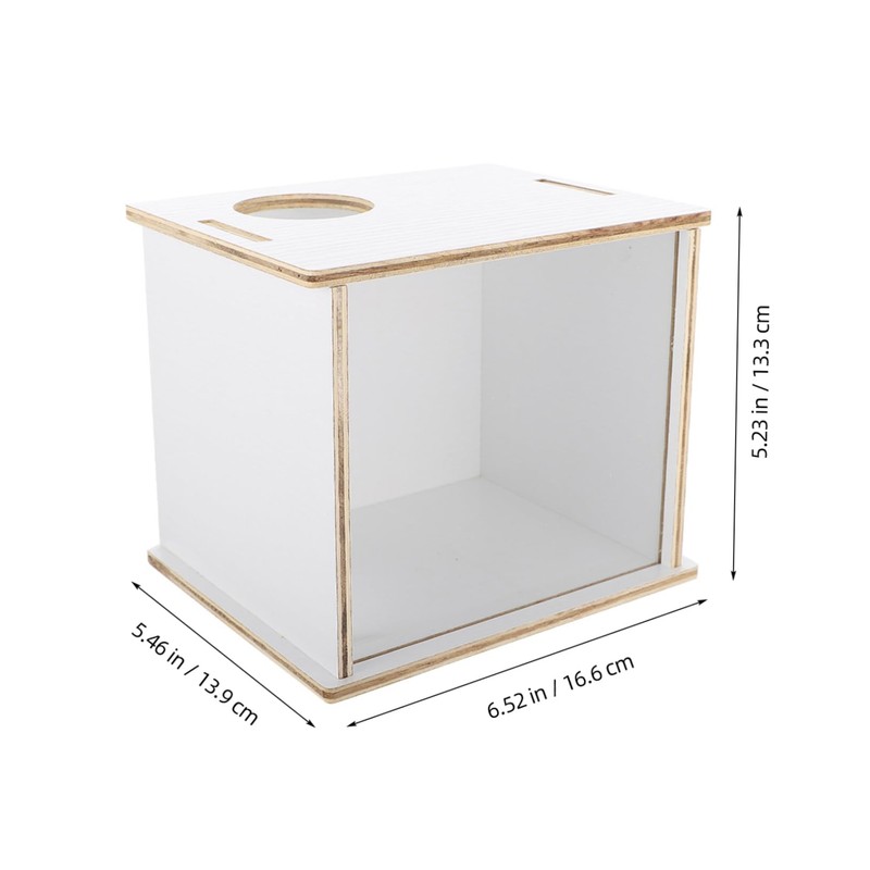 BESPORTBLE Decorative Hamster Sand Bath Transparent Design Multi-Function Wooden Bath