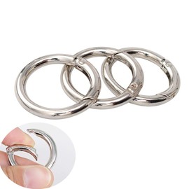 GBSTORE 10 mosquetones de resorte redondo de 25 mm de diámetro exterior, gancho de gatillo de resorte para bolso de mano, correa de hombro, hebilla de mochila de campamento, llavero (plata)