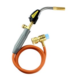 RTMMFG Self-Ignition Propane Soldering Torch Mapp Gas Welding Torch with Brass Head，Adjustable Swirl Flame Trigger one-touch Ignition, 5ft Hose