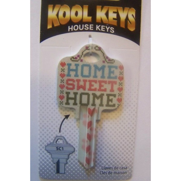 Home Sweet Home Schlage SC1 house key blank.