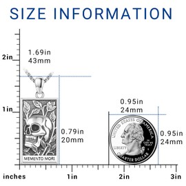 Eusense Memento Mori Necklace for Women Men 925 Sterling Silver Memento Mori Pendant Memento Mori Jewelry Gifts for Her Him