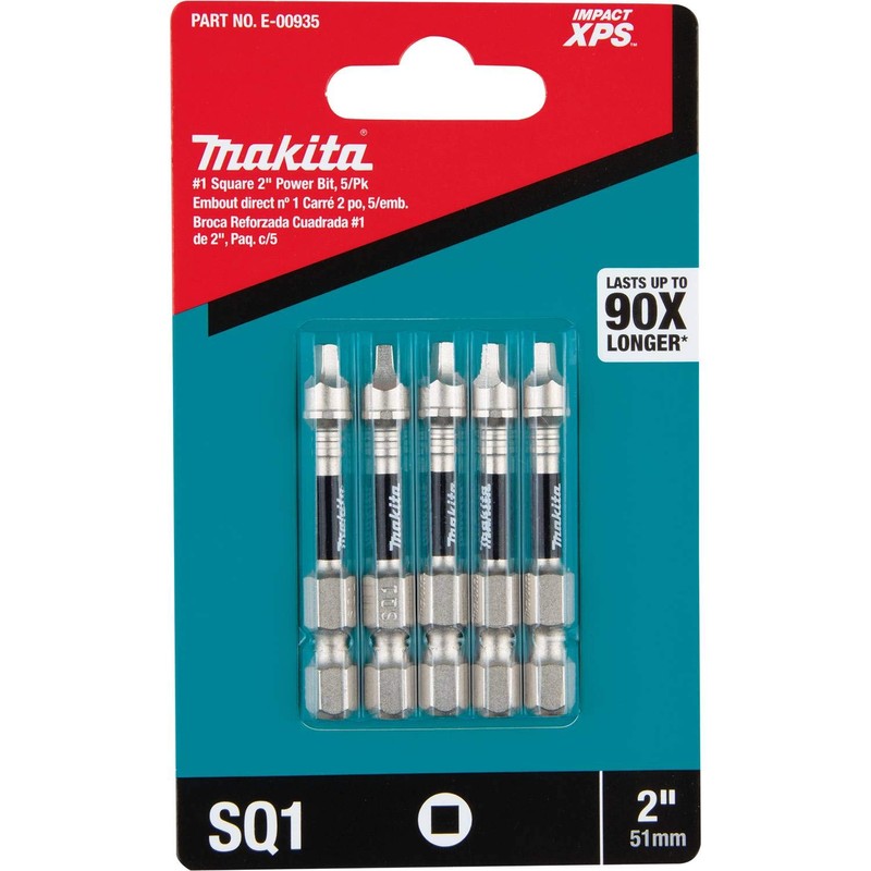 Makita E-00935 Impact XPS™ #1 Square 2" Power Bit, 5/pk