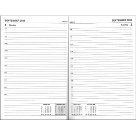 2025-2026 Bright Academic Hardback A5 Day to Page Diary School teacher, Planner Year Organizer Lined Dairies (Pink)