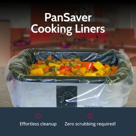 PanSaver Cooking Liners - Disposable Electric Roasting Pan Liners for Instant Cleanup with No Scrubbing - Foil, 2 Count