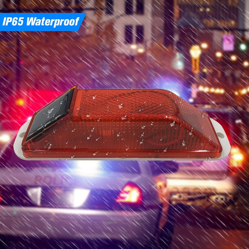 RISOON Solar Strobe Warning Light: Sensitive LED Warning Lamp Super