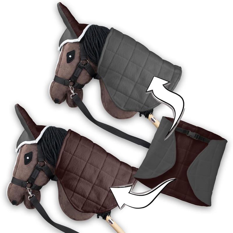 SKIPPI Hobby Horse Blanket and Ear Bonnet - Grey and