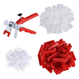 Tile Leveling System 1/16" Spacersncludes 285 Tile Leveling spacers, 100 Reusable Wedges, one Large Tile clamp, and 500 (1/12) Tile shims for Professional Ceramic and Stone Installation.