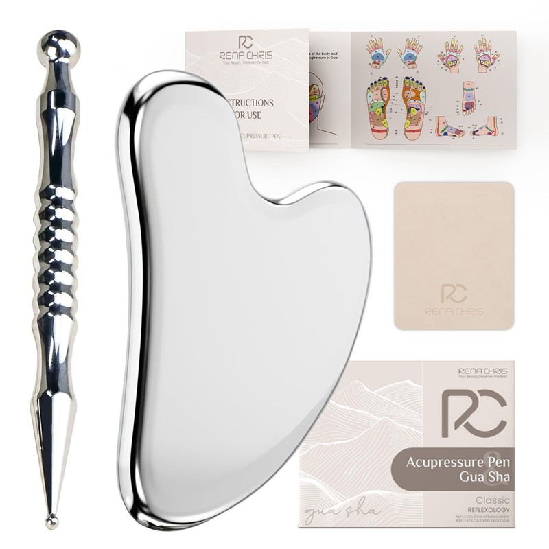 Rena Chris Stainless Steel Gua Sha and Acupuncture Pen, Manual