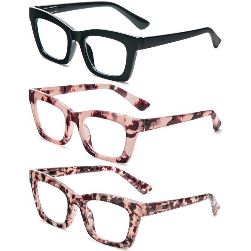 REAVEE 3 Pack Oprah Style Reading Glasses for Women Blue
