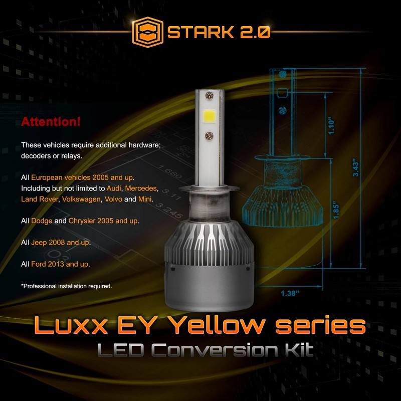 Stark LED 66W 5000LM True 3000K 3K Yellow Lights Fog