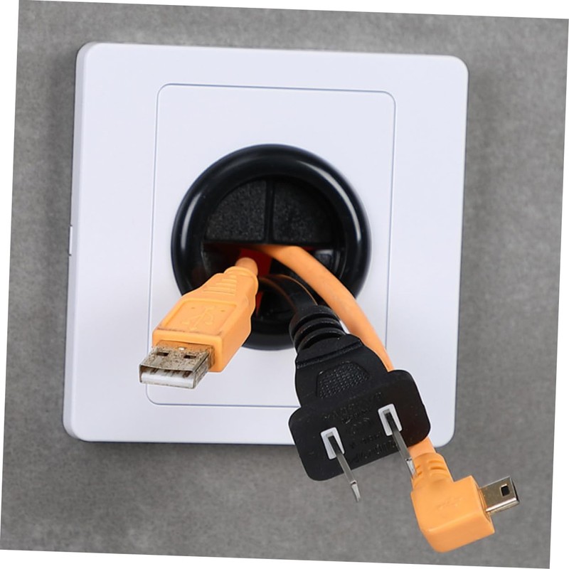 Tofficu 5Pcs Wall Cable Management Brush Wall Plate with Rubber