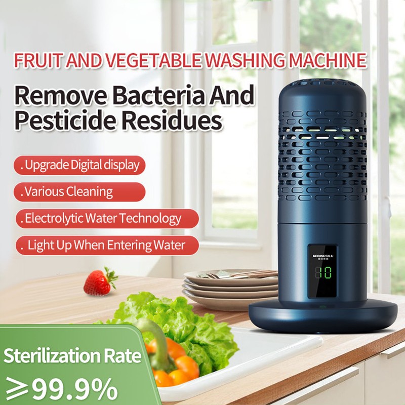 Fruit Washing Machine Digital Display Light Weight Vegetable Cleaner Purifier