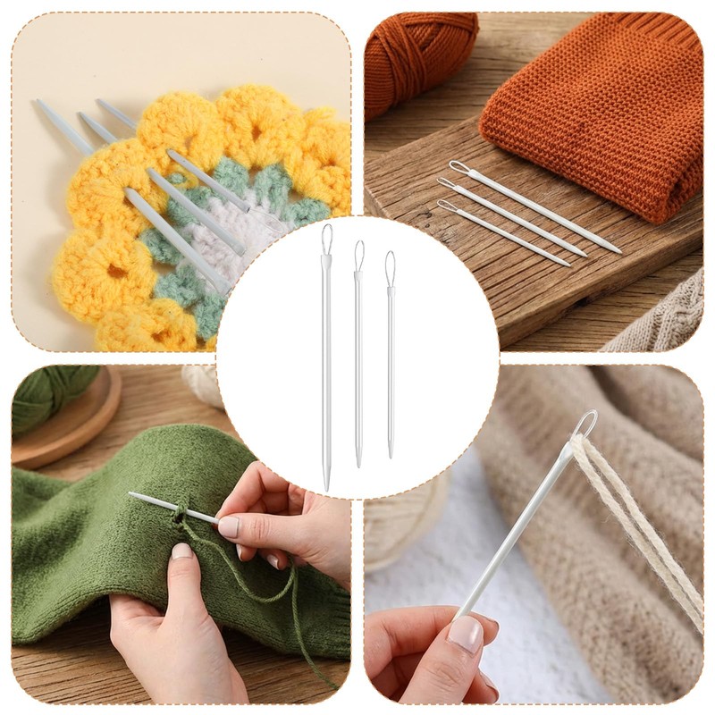 9 PCS Yarn Needle, 3 Sizes Nylon Thread Rope Threader