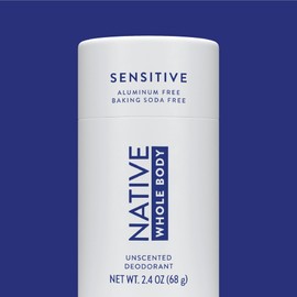 Native Whole Body Deodorant Stick Contains Naturally Derived Ingredients, Deodorant for Men and Women | 72 Hour Odor Protection, Aluminum Free with Coconut Oil and Shea Butter | Unscented