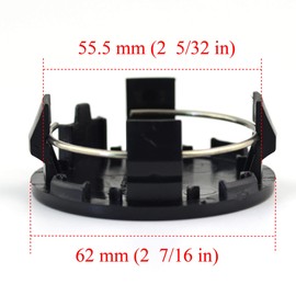 Rhinotuning Center Cap, 2.4 inches (62 mm), 2.2 inches (55.5 mm), Black, Simple Wheel, Center Cap