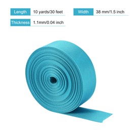 sourcing map Flat Nylon Webbing Strap 1.5 Inch 10 Yards Light Blue for Backpack, Luggage-rack