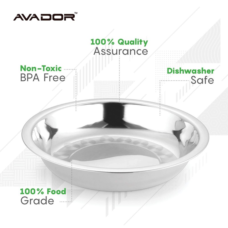 Avador Set of 4 Stainless Steel Camping Plate Set Great