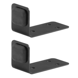 90 Degree Right Angle Door Stopper, Heavy Duty Sliding Barn Door Stop Holder Anti-Collision Wall Mounted Door Stopper with Screws On Floor or Wall (Black)