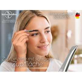 Solinger Slicker Tweezers Made of Stainless Steel Made in Germany Hair Plucking Tweezers Eyebrow Tweezers for Face Care Beauty Tweezers for Hair Removal for Men and Women (Oblique)
