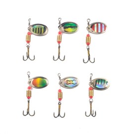 Orurdo Fishing Tackle Spinner 2.6 inches (6 cm), 0.1 oz (2.5 g), Set of 6, For Trout, Bass, Rainbow Trout, Yamame, Brown, Etc., Classic Lure Fishing for Tube Fishing and Mountain Streams, Weight Model
