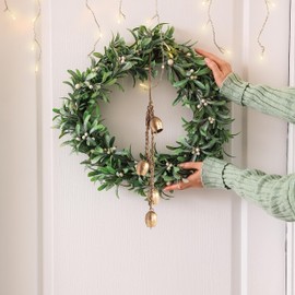 The Wooden Town Four Bells Cluster on Rope, Wrought Iron Bell Chime Handmade Rustic Gold Finish Wall Hanging Rope 4 Bell