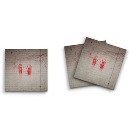 Butler in the Home Sticky Notes 3 Pack 3"x3" 50 Sheet Count Per Pad, 2 Bloody Handprints Horror Scary, Cute Funny Memo Note Pads Stationery Journal Planner Paper