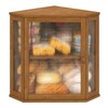 viewcare Corner Bread Box for Kitchen Counter, Bamboo Wood Large