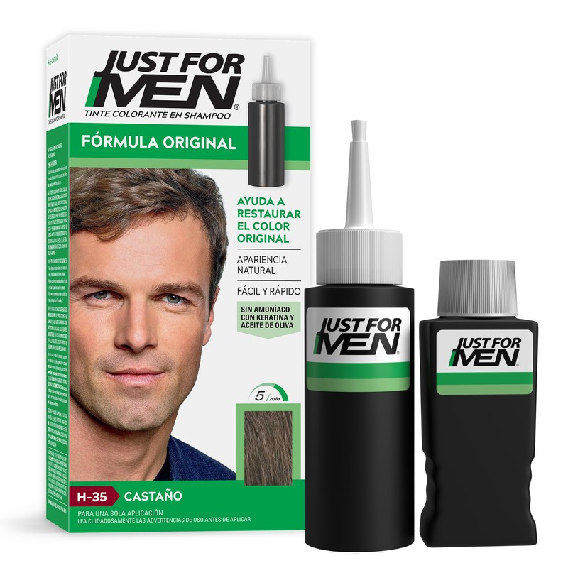 Just For Men Shampoo para Canas, Fórmula Original, Castaño H35,