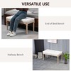Heemab 32" Upholstered Bedroom Bench with French Vintage Design, Button-Tufted,