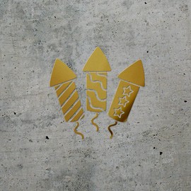 Decal Stickers of Firecrackers (Metallic Gold) (Set of 2) Premium Waterproof Vinyl Decal Stickers for Laptop Phone Accessory Helmet Car Window Mug Tuber Cup Door Wall - ANDVER1c31783GO_102023