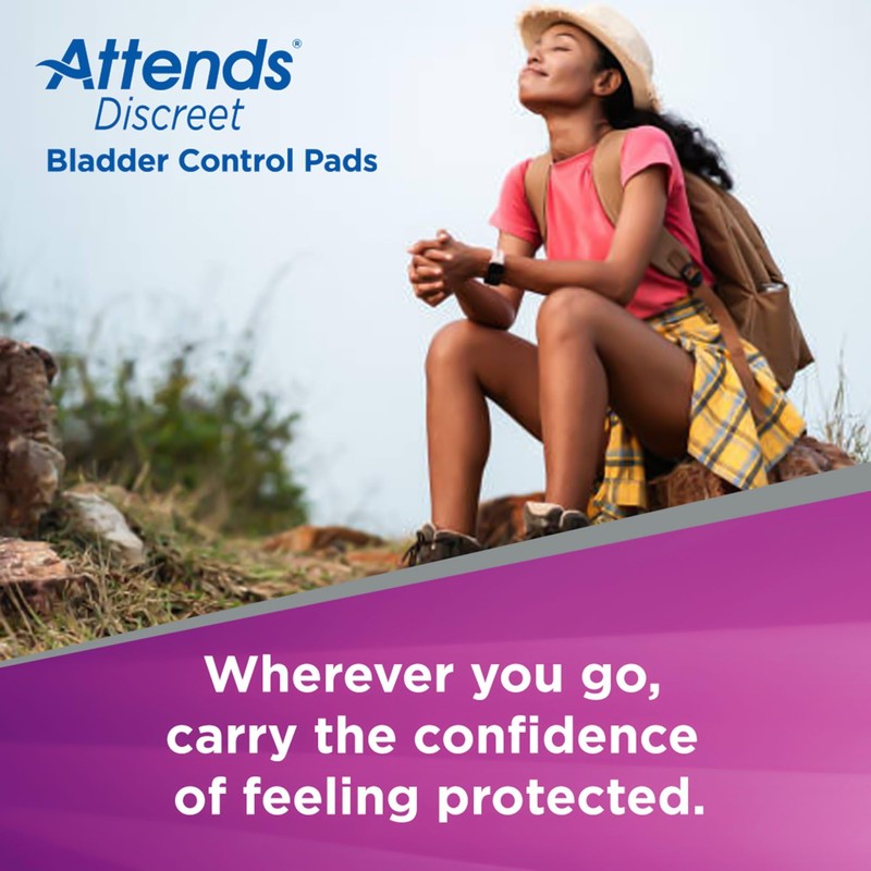 Attends Discreet Bladder Control Pads Ultimate, Heavy Absorbency Liner Pads,