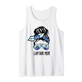 Boating Boat Owner Nautical Anchor Bandana Captain Mom Tank Top