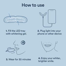 Auraglow Teeth Whitening Kit, Wired LED Accelerator Light, 35% Carbamide Peroxide Teeth Whitening Gel, 12 Whitening Treatments, Whitens up to 10 Shades in 7 Days