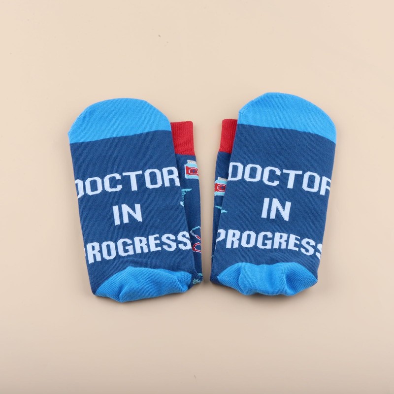 CENWA 1 Pair Doctor in Progress Socks Appreciation Gift, Blue,