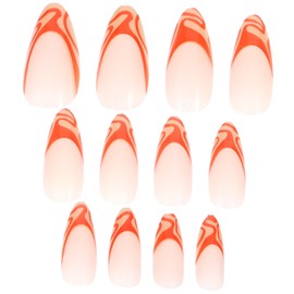 Beavorty Long Lasting Press on Nails Women's French Nail Art Wave Tip Nail Kit for Salon or Home Use