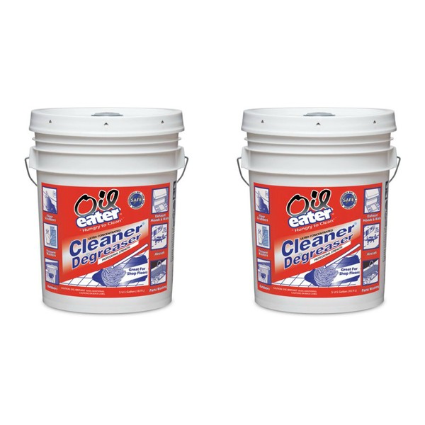 Oil Eater Ultra Concentrated Cleaner and Degreaser Professional Strength Original Formula, 5 Gallon Bucket, Pack of 2