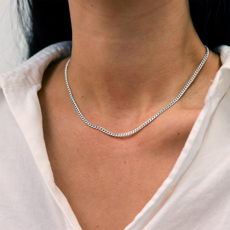 Meeran 5mm Cuban Link Chain for Men, 925 Sterling Silver