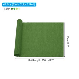 PATIKIL 8.2ft Crepe Paper Roll, 8 Roll 10" Width Soft Paper Streamer Sheet for Craft Flower Making Wrapping Party Birthday Wedding Decoration Ornament, Multicolored 3