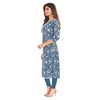 Miraan Cotton Readymade Kurti Mujer, Azul, M