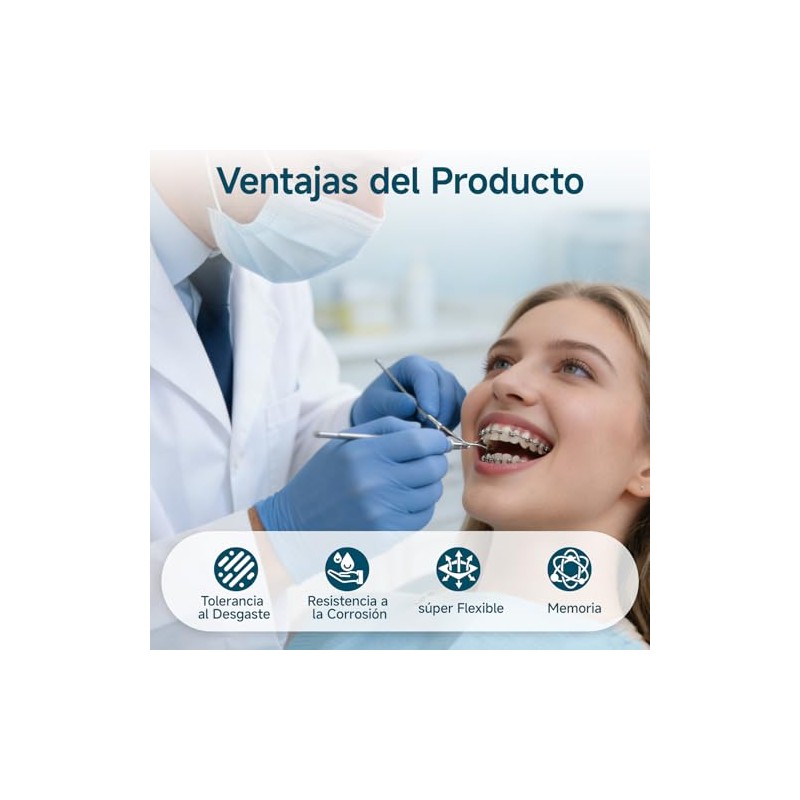 100 Piezas Arcos Niti para Ortodoncia, 10 Paquetes con 2